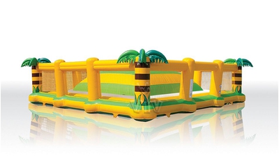 Мягкая горка с забором и полом под навесом